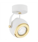 Adjustable ceiling lamps - spots - Argon KOS PLUS plafond 1 fl. 1x5W (max) white structure brass elements 4901 - product 1