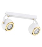 Adjustable ceiling lamps - spots - Argon KOS PLUS plafond 2 fl. 2x5W (max) white structure brass elements 7038 - product 2