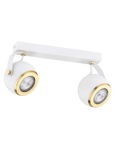 Argon KOS PLUS plafond 2 fl. 2x5W (max) white structure brass elements 7038 - product 2