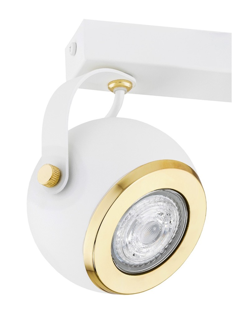 Adjustable ceiling lamps - spots - Argon KOS PLUS plafond 2 fl. 2x5W (max) white structure brass elements 7038 - product kolory-swiatla.pl 3