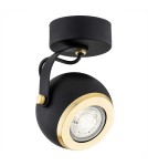 Adjustable ceiling lamps - spots - Argon KOS PLUS plafond 1 fl. 1x5W (max) black structure brass elements 4902 - product 1