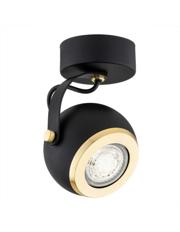 Argon KOS PLUS plafond 1 fl. 1x5W (max) black structure brass elements 4902