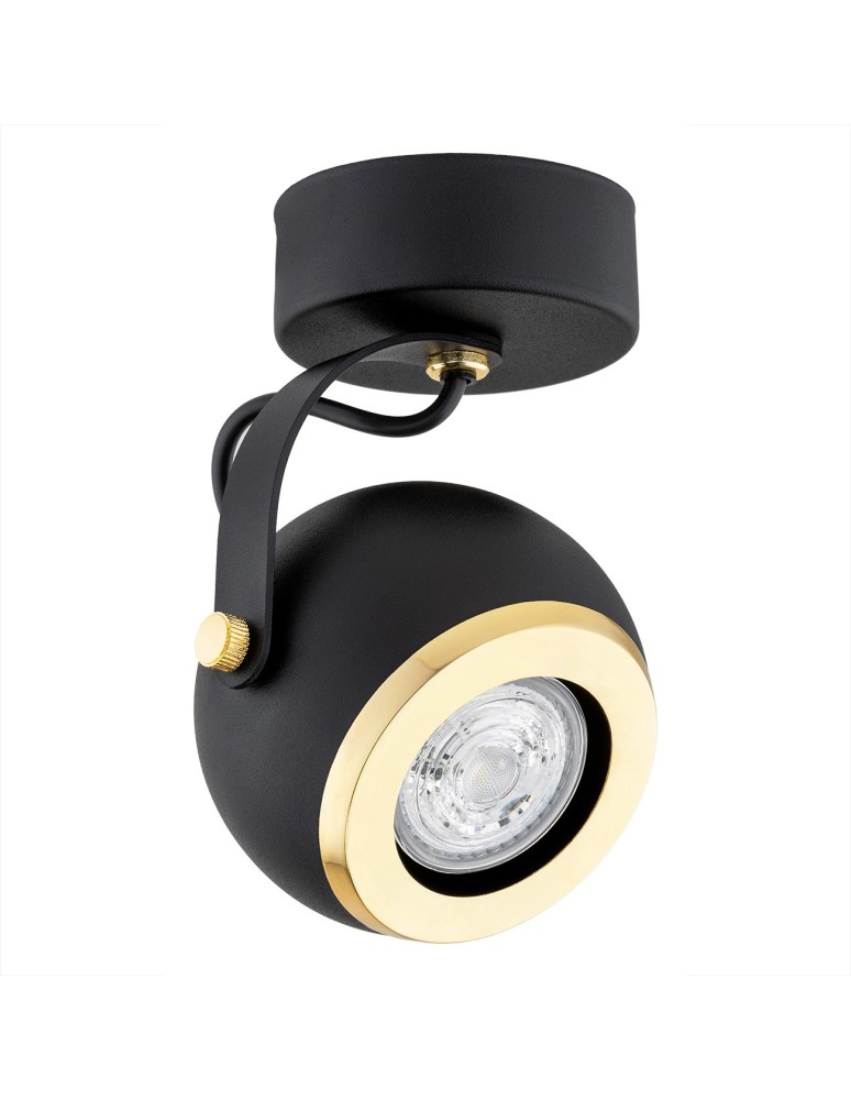 Adjustable ceiling lamps - spots - Argon KOS PLUS plafond 1 fl. 1x5W (max) black structure brass elements 4902 - product kolory-swiatla.pl 2