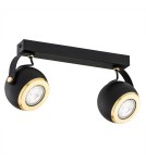 Adjustable ceiling lamps - spots - Argon KOS PLUS plafond 2 fl. 2x5W (max) black structure brass elements 7039 - product 1