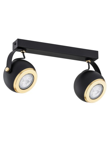 Argon KOS PLUS plafond 2 fl. 2x5W (max) black structure brass elements 7039 - product 2