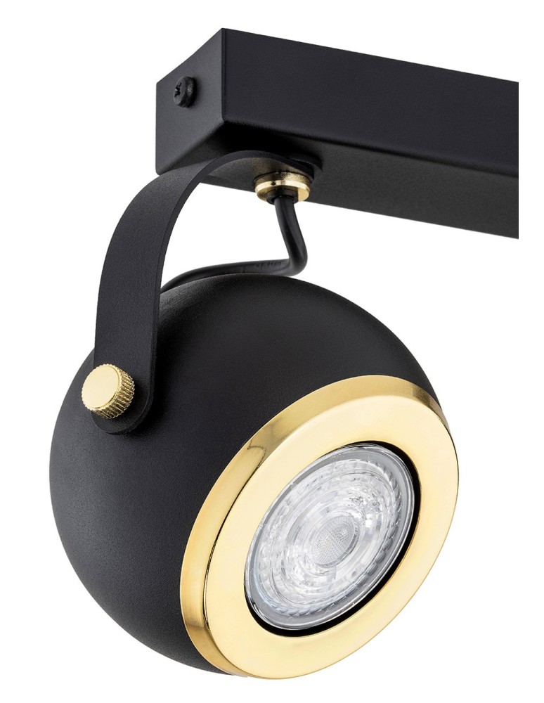 Adjustable ceiling lamps - spots - Argon KOS PLUS plafond 2 fl. 2x5W (max) black structure brass elements 7039 - product kolory-swiatla.pl 3