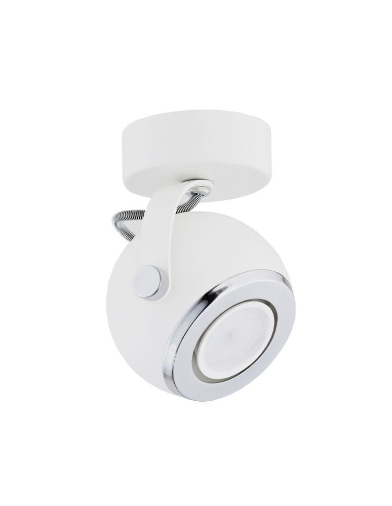 Kinkiety - Argon KOS kinkiet 1 pł. 1x5W (max) biały struktura elementy chromowane 3519 - produkt kolory-swiatla.pl 1