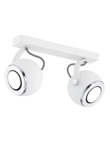 Argon KOS plafond 2 fl. 2x5W (max) white structure chrome elements 749