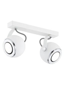 Argon KOS plafon 2 pł. 2x5W (max) biały struktura elementy chromowane 749