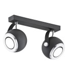 Adjustable ceiling lamps - spots - Argon KOS plafond 2 fl. 2x5W (max) black structure chrome elements 751 - product 1