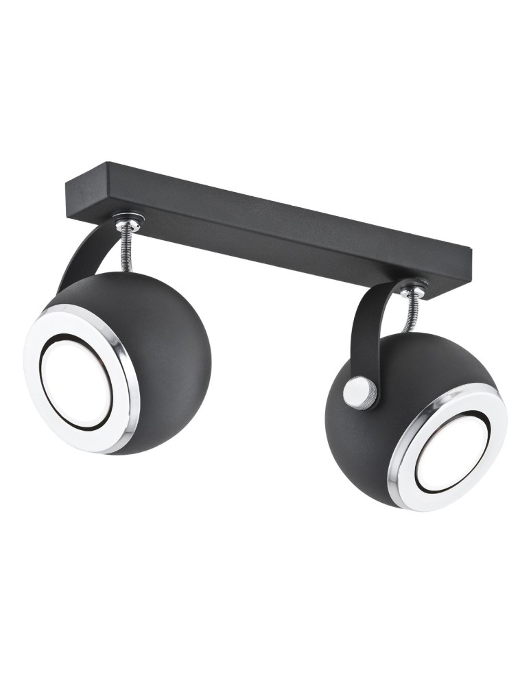 Adjustable ceiling lamps - spots - Argon KOS plafond 2 fl. 2x5W (max) black structure chrome elements 751 - product kolory-swiatla.pl 1