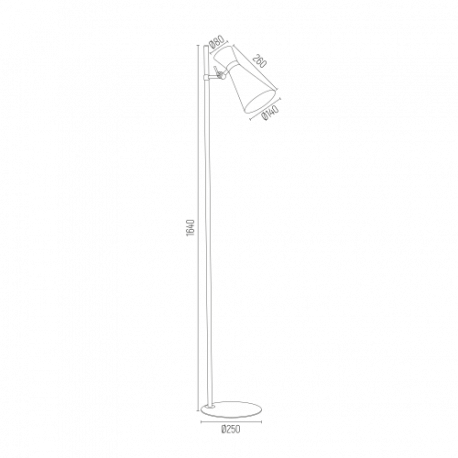 Argon LUKKA lampa podłogowa 1 pł. 1x15W (max) czarny struktura elementy chromowane 3895
