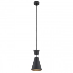 Argon LUKKA lampa wisząca 1 pł. 1x15W (max) czarny struktura elementy chromowane 3896