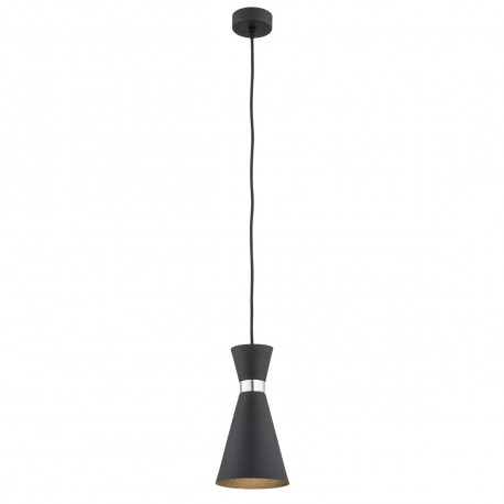 Argon LUKKA lampa wisząca 1 pł. 1x15W (max) czarny struktura elementy chromowane 3896