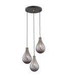 Lampy wiszące - Argon OAKLAND lampa wisząca 3 pł. 3x6W (max) dymny czarny struktura 6105 - produkt 1
