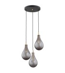 Lampy wiszące - Argon OAKLAND lampa wisząca 3 pł. 3x6W (max) dymny czarny struktura 6105 - produkt 2