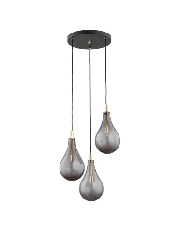 Argon OAKLAND 3 fl. pendant lamp 3x6W (max) smoky black structure 6105 - product 2