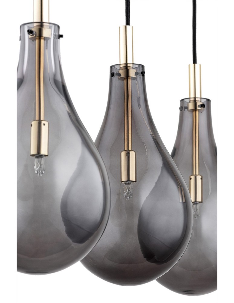 Lampy wiszące - Argon OAKLAND lampa wisząca 4 pł. 4x6W LED (max) dymny czarny struktura 1740 - produkt kolory-swiatla.pl 3