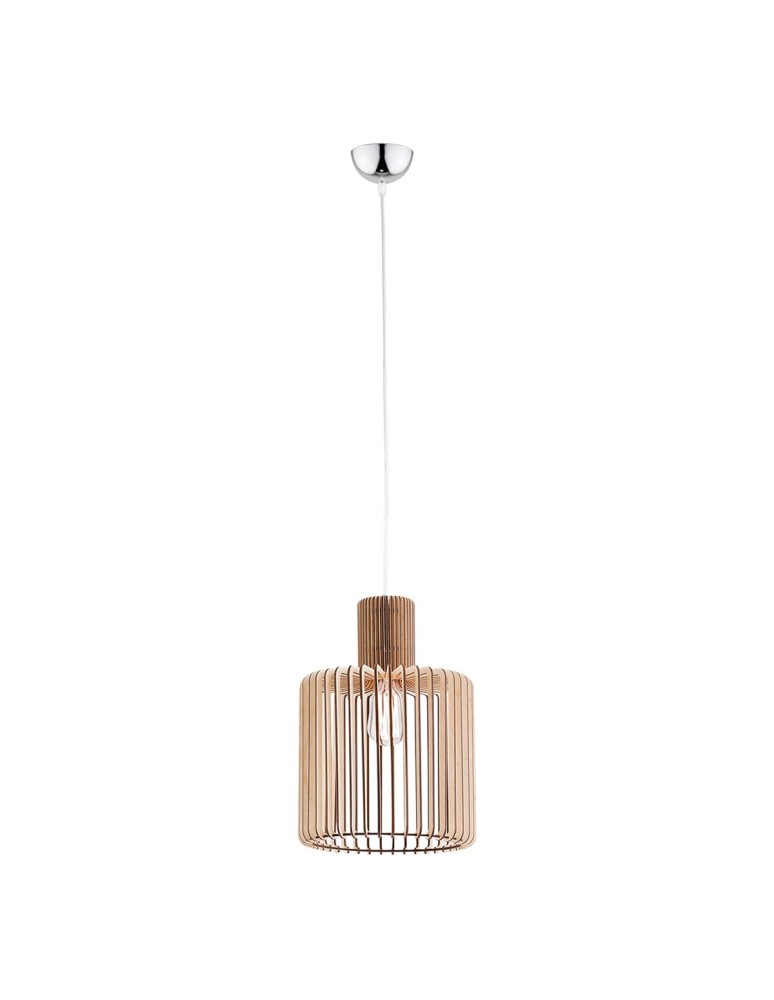 Brown pendant lamps - Argon PORTORYKO 1 fl. pendant lamp large cylinder 1x15W (max) light bronze chrome 3673 - product kolory-swiatla.pl 1