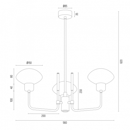 Argon RAVELLO żyrandol 3 pł. 3x7W (max) opal mat czarny struktura 6166