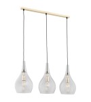Lampy wiszące - Argon SANTANA lampa wisząca 3 pł 3x15W (max) transparentny mosiądz 1444 - produkt 1