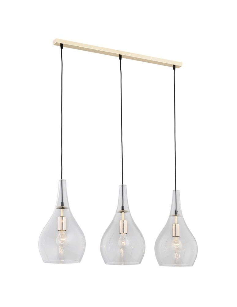 Pendant lamps - Argon SANTANA 3 pł pendant lamp 3x15W (max) transparent brass 1444 - product kolory-swiatla.pl 1
