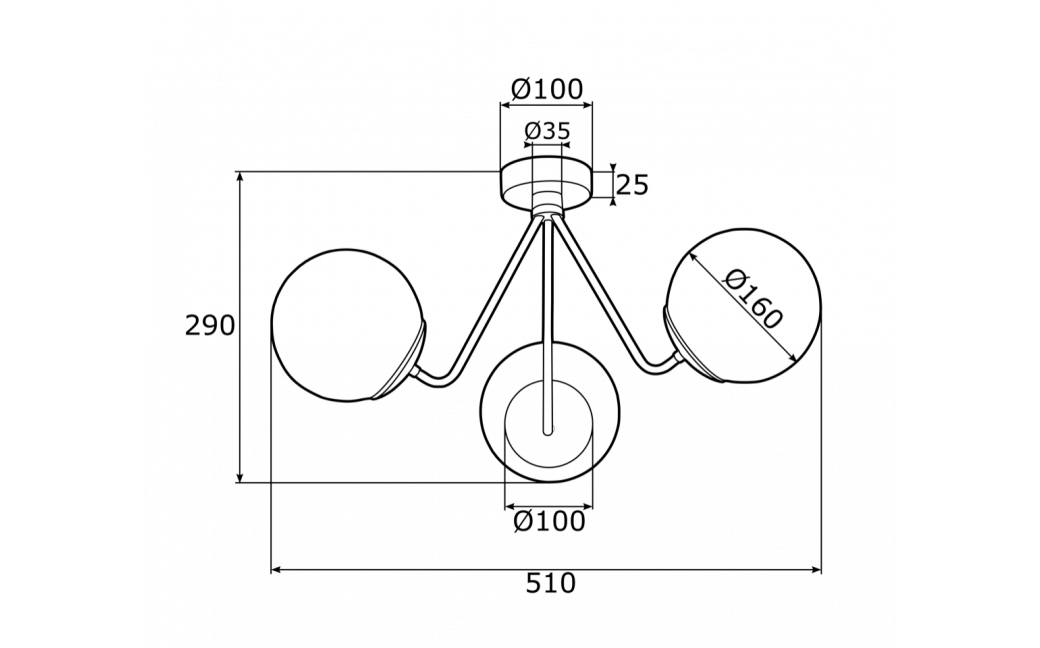 Argon TOMAR żyrandol 3 pł. 3x15W (max) opal mat czarny struktura 1478
