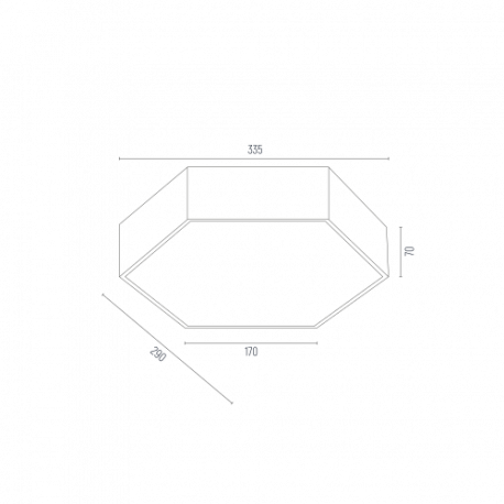 Argon ARIZONA plafon 1 pł. duży 22.5W czarny struktura 3823