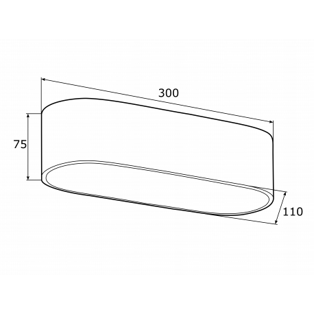 Argon TONI plafon 2 pł. 2x15W (max) mleczny czarny struktura ze złotym paskiem 904