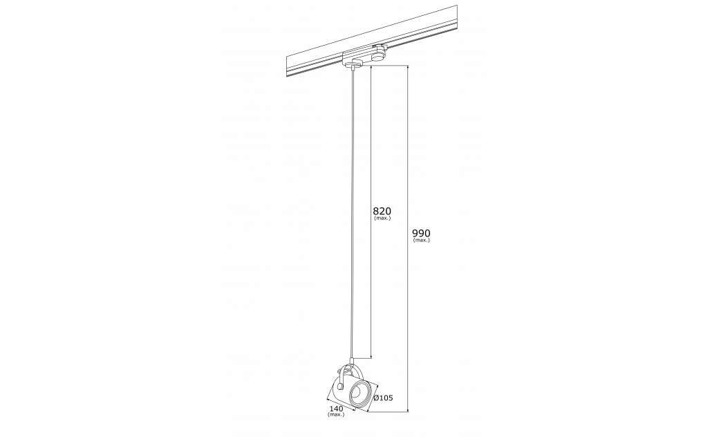 Argon NET zwis 1 pł. 1x15W (max) biały struktura czarny struktura 4312