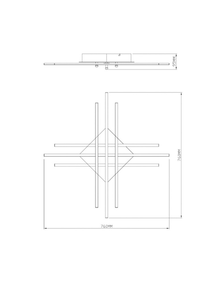 LED ceiling lamps - Zuma Line Cross Ceiling Lamp PL99829-6 chrome - product kolory-swiatla.pl 4