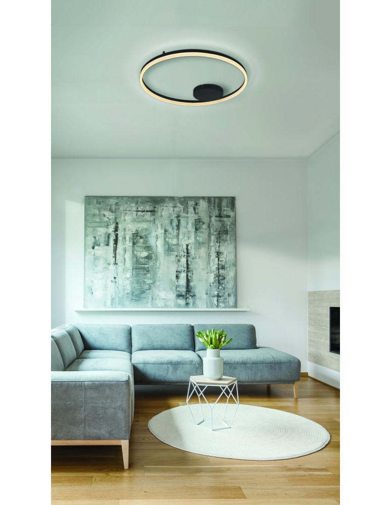 Ring ceiling lamps - Azzardo HALO TOP 120 CCT BK + REMOTE CONTROL Ceiling Light Fixture with Remote Control Dimming and Light Color Change Functions  - product kolory-swiatla.pl 2