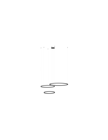 Azzardo HALO PENDANT 120+100+80 CCT BK + REMOTE CONTROL Pendant with Remote Control Functions Dimming and Light Color...