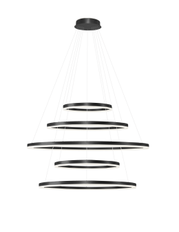 Azzardo HALO PENDANT 150+120+100+80+60 CCT BK Pendant with Remote Control Functions Dimming and Light Color Change AZ5351