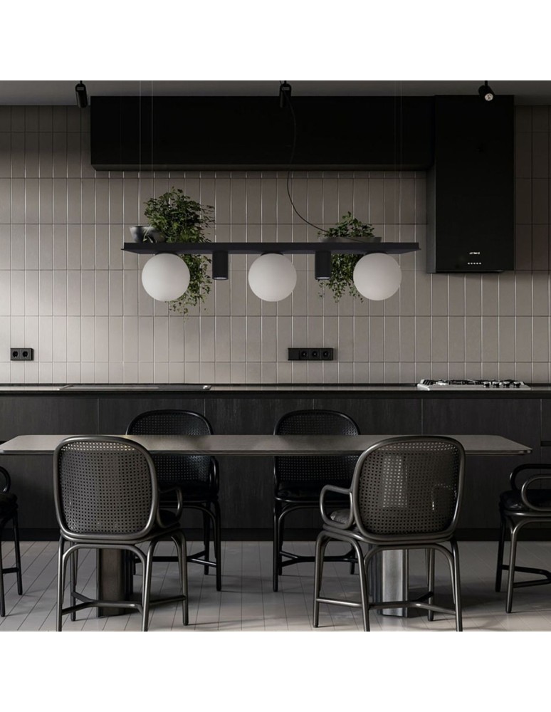 Pendant lamps over the island - Zuma Line PLANT SHELF pendant lamp black/black - product kolory-swiatla.pl 5