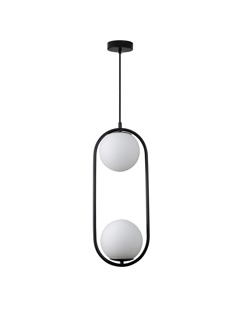 Pendant lamps spheres - Step into Design COSTA DUO pendant lamp black 50cm DP0002-2 black - product kolory-swiatla.pl 1