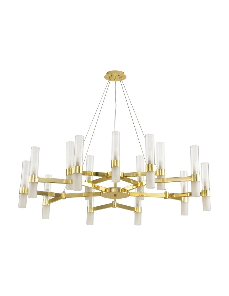 Modern chandeliers - Step into Design CANDELA-15 gold 120cm pendant lamp DN1505-15 gold - product kolory-swiatla.pl 1