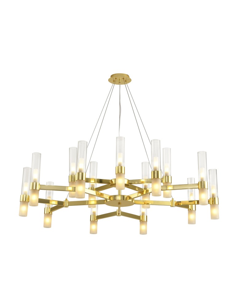 Modern chandeliers - Step into Design CANDELA-15 gold 120cm pendant lamp DN1505-15 gold - product kolory-swiatla.pl 2