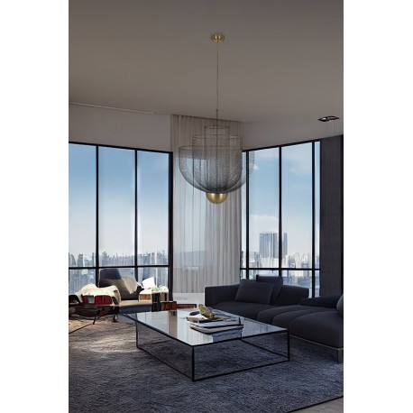King Home Lampa wisząca ILLUSION BICOLOUR 90 srebrna / złota (MD8167-XL.BI)
