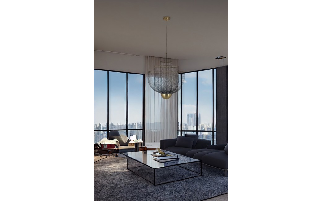 King Home Lampa wisząca ILLUSION BICOLOUR 90 srebrna / złota (MD8167-XL.BI)