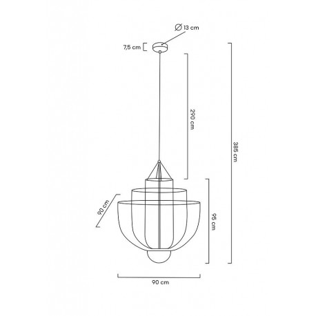 King Home Lampa wisząca ILLUSION BICOLOUR 90 srebrna / złota (MD8167-XL.BI)