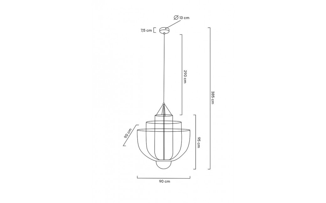 King Home Lampa wisząca ILLUSION BICOLOUR 90 srebrna / złota (MD8167-XL.BI)