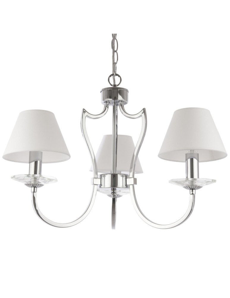 3-point chandelier - Cosmolight RIGA pendant lamp P03755CH-WH Silver. - product kolory-swiatla.pl 1