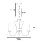 3-point chandelier - Cosmolight RIGA pendant lamp P03755CH-WH Silver. - product 3