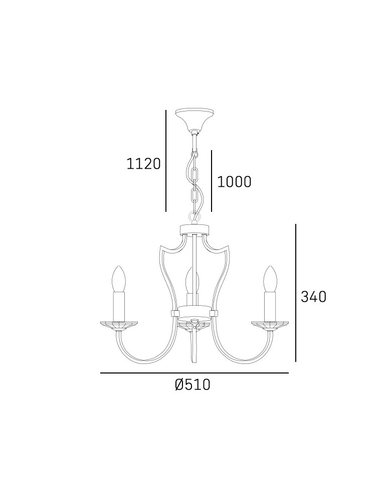 3-point chandelier - Cosmolight RIGA pendant lamp P03755CH-WH Silver. - product kolory-swiatla.pl 3