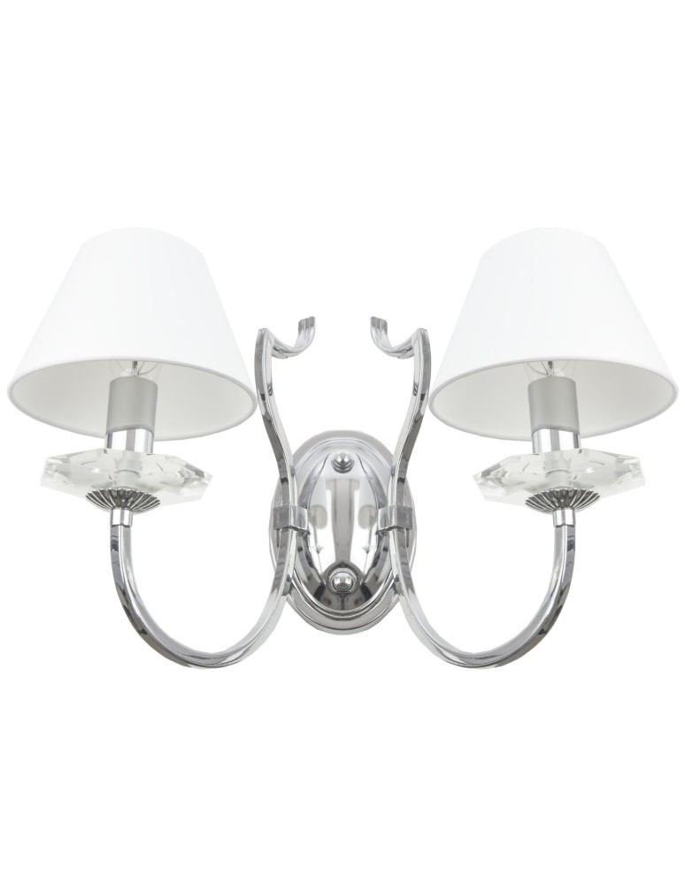 Double wall lamps - Cosmolight RIGA wall lamp W02779CH-WH Silver. - product kolory-swiatla.pl 1
