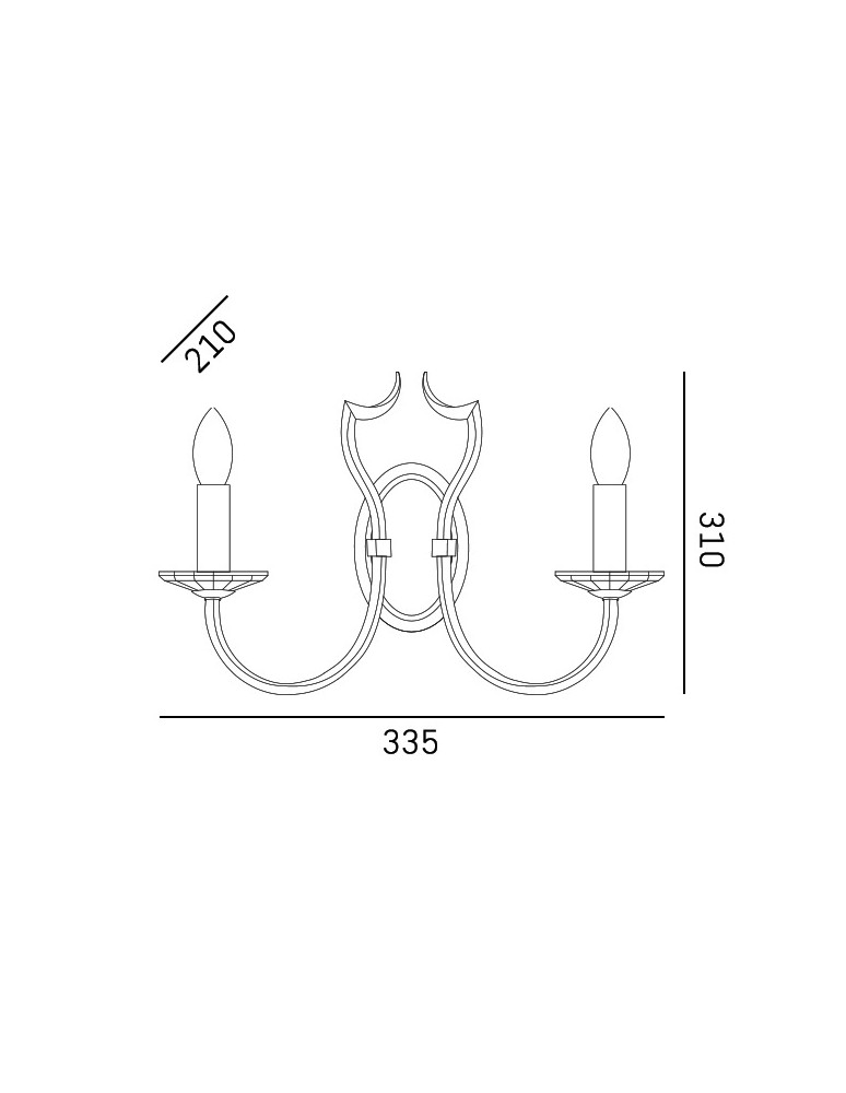 Double wall lamps - Cosmolight RIGA wall lamp W02779CH-WH Silver. - product kolory-swiatla.pl 2
