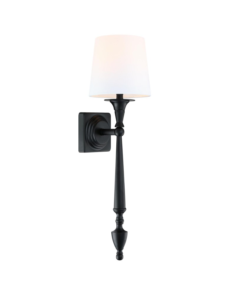 Hampton style wall lamps - Cosmolight Wall lamp AUSTIN W01296BK-WH Black. - product kolory-swiatla.pl 1