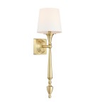 Hampton style wall lamps - Cosmolight Wall lamp AUSTIN W01289BR-WH Brass - product 1