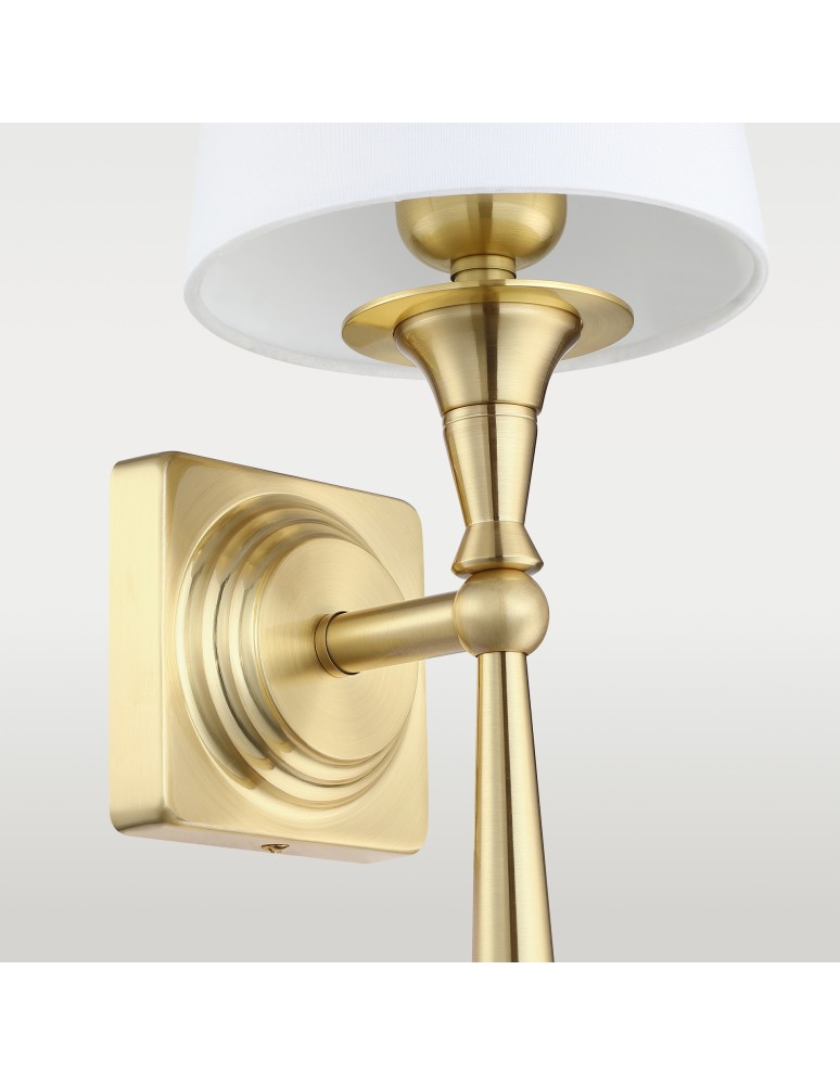 Hampton style wall lamps - Cosmolight Wall lamp AUSTIN W01289BR-WH Brass - product kolory-swiatla.pl 3